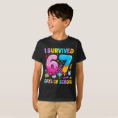 T-shirt Teachers Students 67 Days Of School Funny Meme Six (Devant entier)