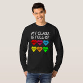 T-shirt Teachers Valentines Day My Class Is Full of Hearts (Devant entier)