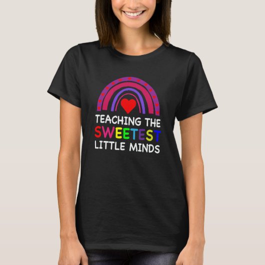T-shirt Teaching The Sweetest Little Minds Teacher Valenti (Devant)
