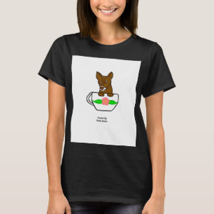 T-shirt Teacup Chihuahua Femmes Noir de base T chemise