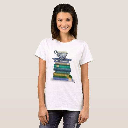 T-shirt Teacup et livres (Devant entier)