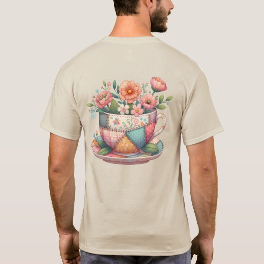T-shirt Teacup Patchwork avec Fleurs Whimsical (Dos)