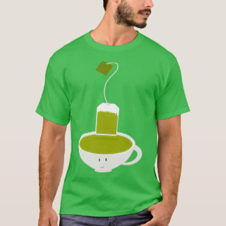 T-shirt Teacup vert et sachet de thé