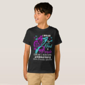T-shirt Teal And Purple Ribbon Suicide Prevention Awarenes (Devant entier)