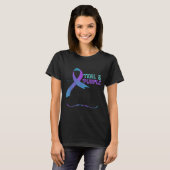T-shirt Teal Purple Ribbon For Suicide Prevention Awarenes (Devant entier)