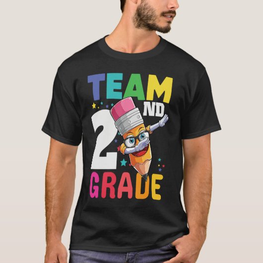 T-shirt Team 2nd Grade Teacher Boys School Second Grade Sq (Devant)