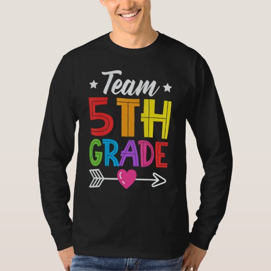 T-shirt Team 5th Grade Teacher Student Kid Back To School  (Devant)