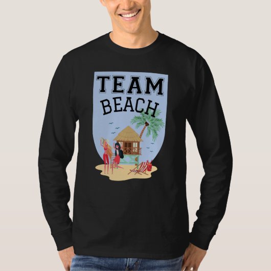 T-shirt Team Beach Women Palm Tree Hut (Devant)