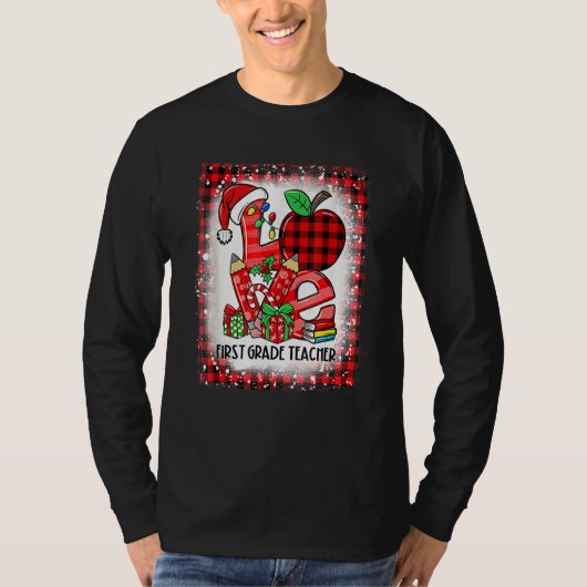 T-shirt Team Bleached Love 1st First Grade Teacher Santa C (Devant)