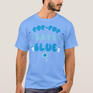 T-shirt Team Boy Genre Reveal Party PopPop dit Blue Mat
