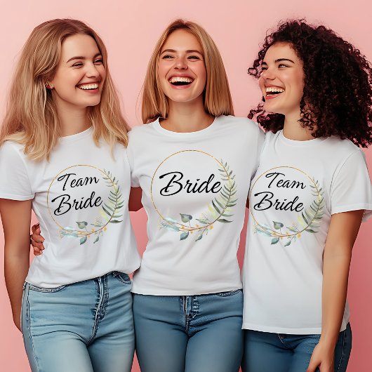 T-shirt Team Bride - Design floral élégant