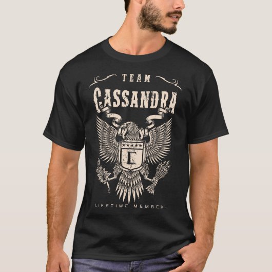 T-shirt TEAM Cassandra Membre à vie. (Devant)