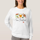 T-shirt Team Christmas with Reindeer,Snowman & Gingerbread (Devant)