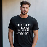 T-shirt Team Dream Building Black and White Employé<br><div class="desc">Équipe de rêve - Team Building Black and White Employee T-shirt. Ce T-shirt team building est parfait pour les employés qui participent aux activités team building et aux exercices. Utilisez-le pour les employés de l'entreprise. Le texte est blanc. Personnalisez le T-shirt avec vos données, les polices, la taille et la...</div>