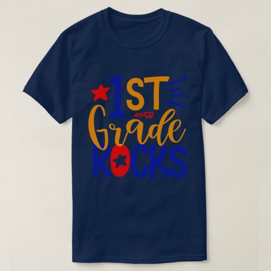 T-shirt Team First Grade Hello 1st Grade Rocks Back To Sch (Design devant)