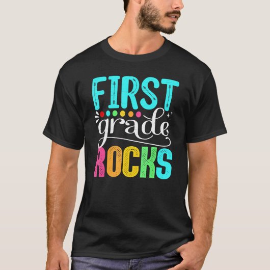 T-shirt Team First Grade Hello 1st Grade Rocks Back To Sch (Devant)