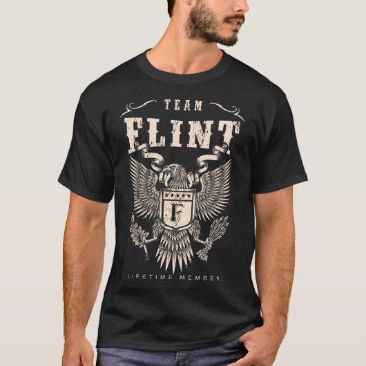 T-shirt TEAM FLINT Membre à vie. (Devant)