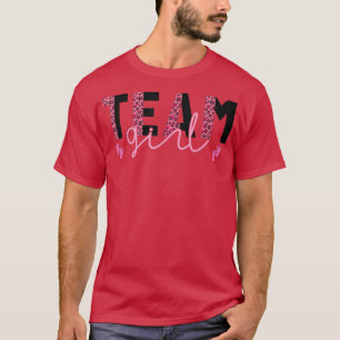 T-shirt Team Girl Empreinte de léopard rose ou bleu Reveal