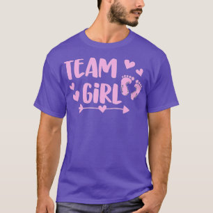 T-shirt Team Girl Genre Reveillez Baby shower Pieds Roses