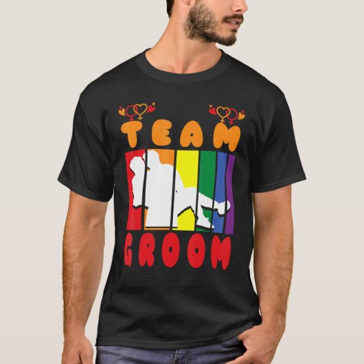 T-shirt Team Groom Husband Crew same gender love (Devant)