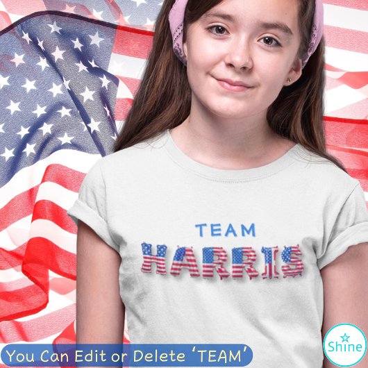 T-Shirt TEAM HARRIS US Drapeau Lettres Balloon Kamala Harr