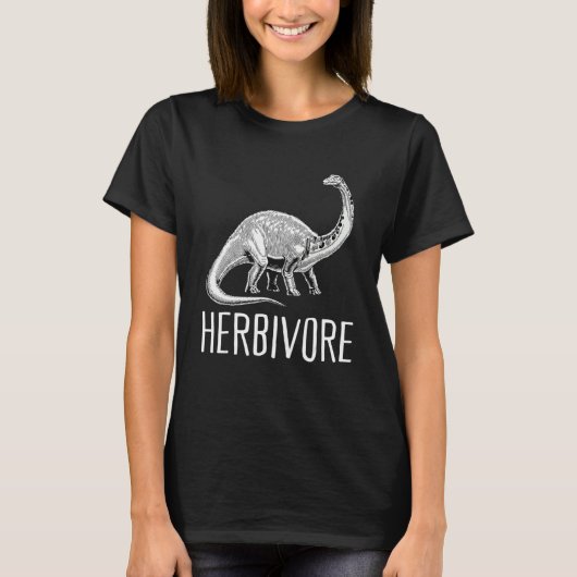T-shirt Team Herbivore Vegan Brontosaurus Vegetarian Plant (Devant)