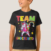 T-shirt Team Kindergarten Dabbing Unicorn Retour À L'École (Devant)