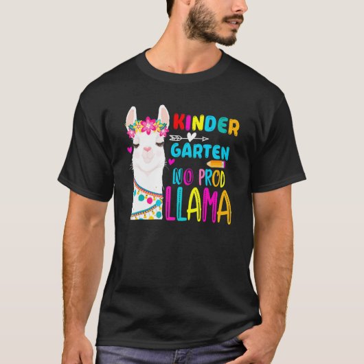 T-shirt Team Kindergarten Teacher Rainbow No Prob Llama 10 (Devant)