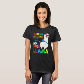 T-shirt Team Kindergarten Teacher Rainbow No Prob Llama 10 (Devant entier)