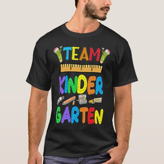 T-shirt Team Kindergarten Teacher Student Kids Back To Sch (Devant)