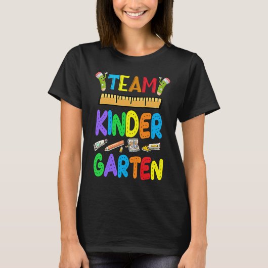 T-shirt Team Kindergarten Teacher Student Kids Back To Sch (Devant)