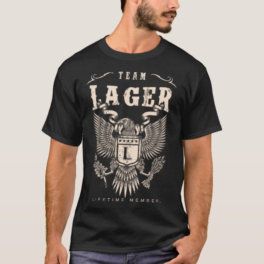 T-shirt TEAM LAGER Membre à vie. (Devant)