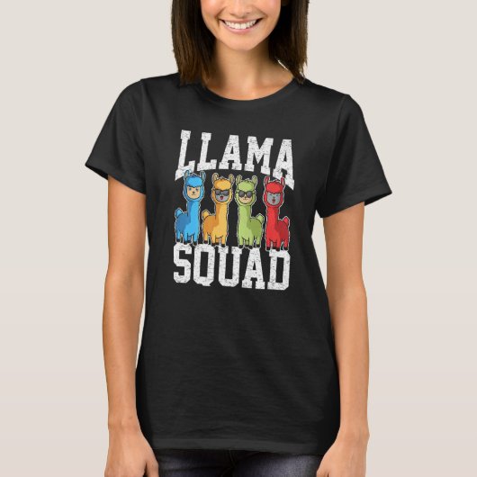 T-shirt Team Llama Squad  Animal For Men Women Fun Squad   (Devant)
