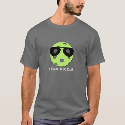 T-shirt TEAM PICKLE (boule verte avec lunettes de soleil) (Devant)