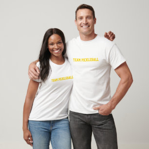 T-shirt Team Pickleball Yellow Text Sports Fun Trending