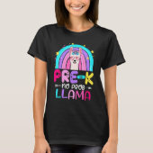 T-shirt Team Pre k Teacher Rainbow No Prob Llama 100th Day (Devant)