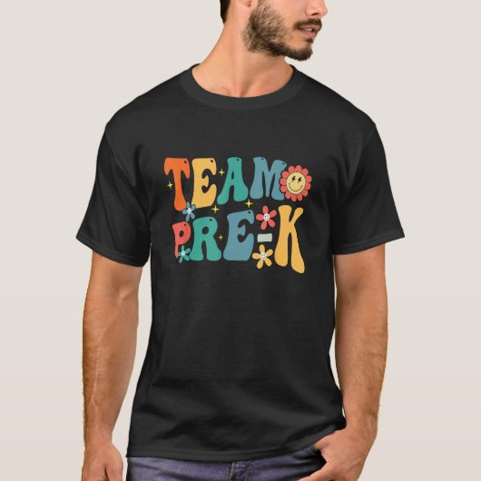 T-shirt Team Pre K Teacher Student Groovy Back To School F (Devant)