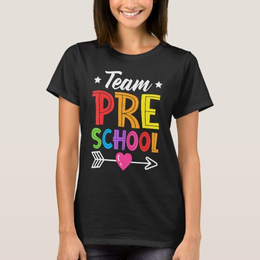T-shirt Team Preschool Teacher Student Kid Back To School (Devant)