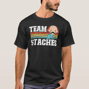 T-shirt Team Staches Genre Révéler Bébé Garçon Retro Vinta
