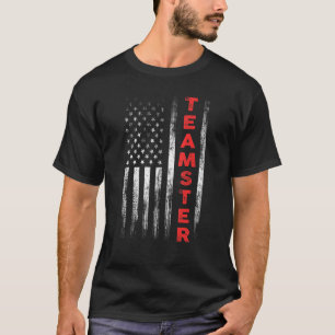 T-shirt Teamster American Flag Patriotique Truck Driver Us