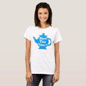 T-shirt Teapot - Plus de thé Vicar ? - Bleu moyen et blanc (Devant entier)