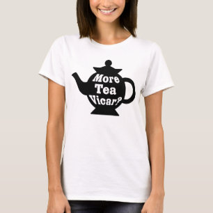 T-shirt Teapot - Plus de thé Vicar ? - Noir et blanc