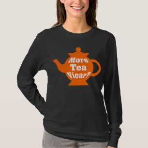 T-shirt Teapot - Plus de thé Vicar ? - Orange et blanc