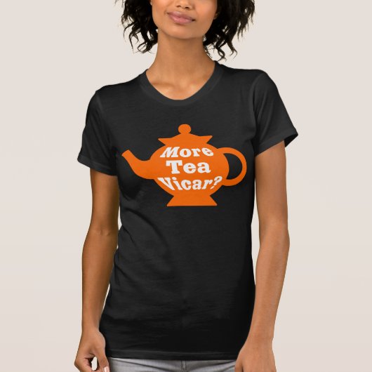 T-shirt Teapot - Plus de thé Vicar ? - Orange et blanc (Devant)