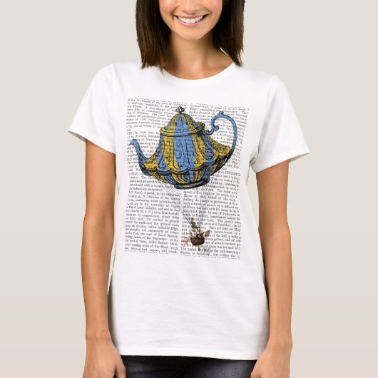T-shirt Teapot volant 3 bleu et jaune (Devant)