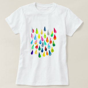 T-shirt Teardrops aquarelle coloré whimsical