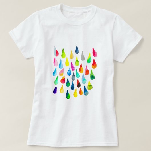 T-shirt Teardrops aquarelle coloré whimsical (Design devant)