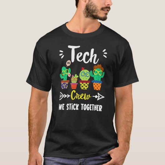 T-shirt Tech Crew Cute School Cactus Team Tech Teacher Sq (Devant)