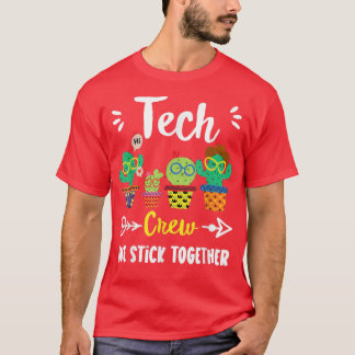 T-shirt Tech Crew, Funny Cute School Cactus Team Tech Teac