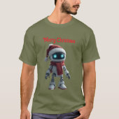 T-shirt tech de Noël avec un robot mignon (Devant)